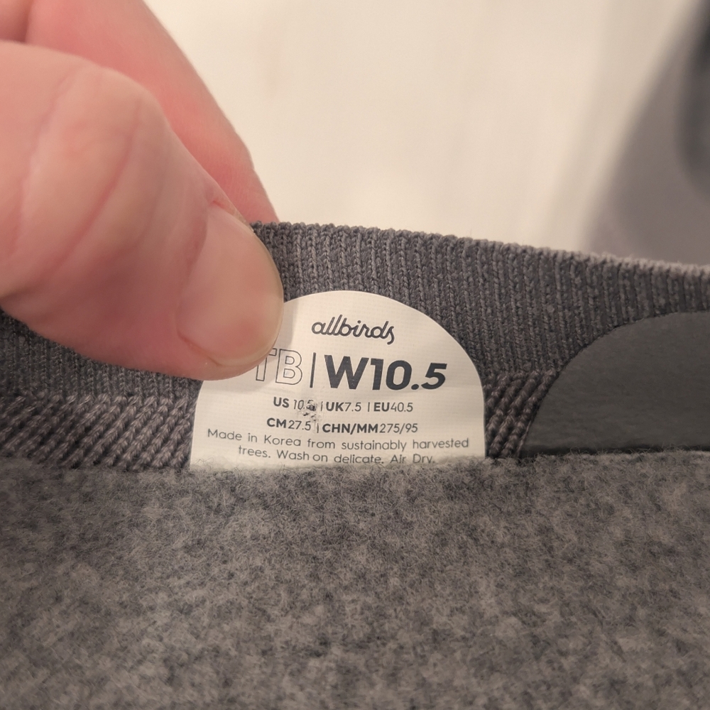 ALLBIRDS Women's Tree Breezers Breathable Woven Gray Flats Size 10.5 - Picture 4 of 9
